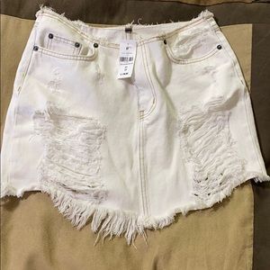 CARMAR White Jean Skirt